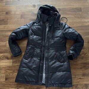 H&M Black Hooded Puffer Coat